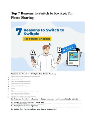 Top 7 Reasons to Switch to Kwikpic for Photo Sharing