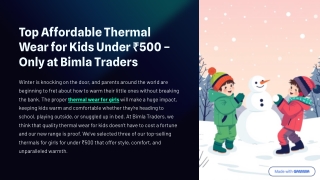 Keep Your Kids Warm This Winter with Budget-Friendly Thermals