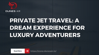 Private Jet Travel A Dream Experience for Luxury Adventurers