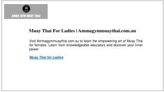 Muay Thai For Ladies | Ammagymmuaythai.com.au