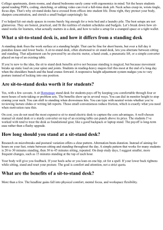 Sit-Stand Desks for Students: Ergonomic Study Setups on Any Budget