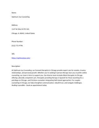 Optimum Joy Counseling