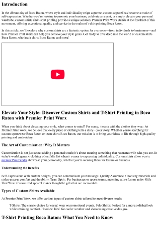 Elevate Your Style: Discover Custom Shirts and T-Shirt Printing in Boca Raton wi