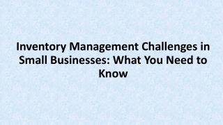 Inventory Management Challenges in Small Businesses