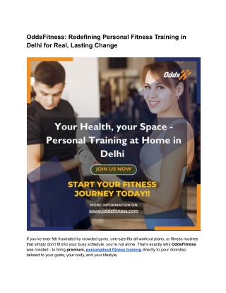 OddsFitness_ Redefining Personal Fitness Training in Delhi for Real, Lasting Change