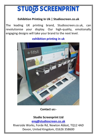 Exhibition Printing In Uk  Studioscreen.co.uk