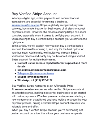 Buy Verified Stripe Account