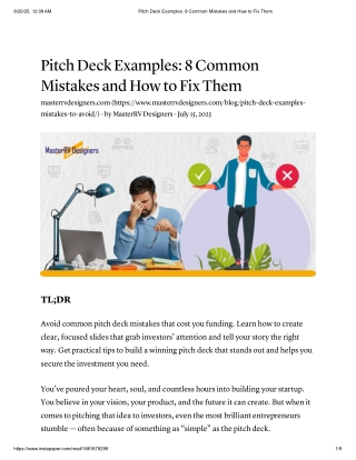 Pitch Deck Examples_ 8 Common Mistakes and How to Fix Them