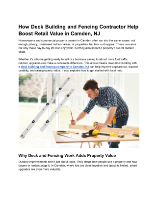 How Deck Building and Fencing Contractor Help Boost Retail Value in Camden, NJ (2)