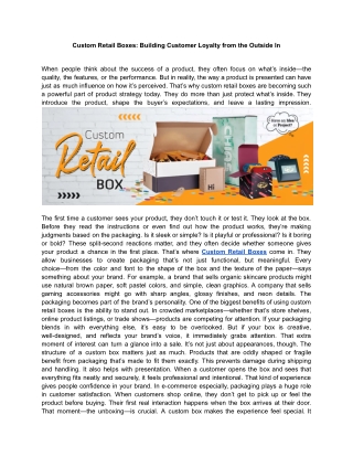 Custom Retail Boxes_ Building Customer Loyalty from the Outside In