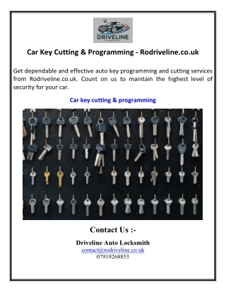 Car Key Cutting & Programming - Rodriveline.co.uk