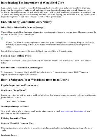 How to Safeguard Your Windshield from Road Debris