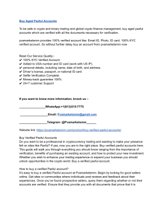 Top 10 Best-Selling Sites To Buy Verified Paxful Accounts