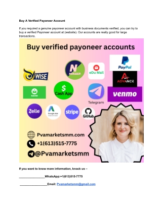 5 Best Sites To Buy Verified Payoneer Accounts In This Year