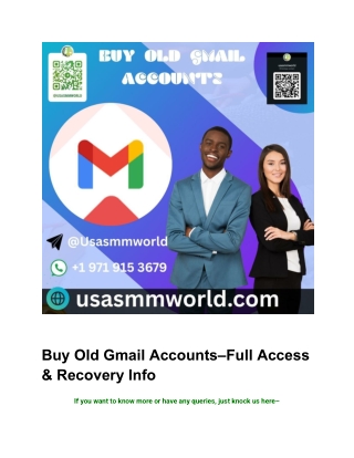 Buy Old Gmail Accounts–Full Access & Recovery Info