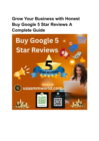 Grow Your Business with Honest Buy Google 5 Star Reviews A Complete Guide