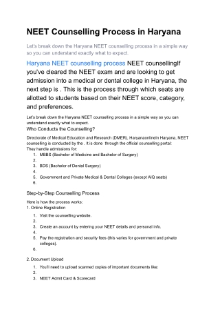 NEET Counselling Process in Haryana - Google Docs