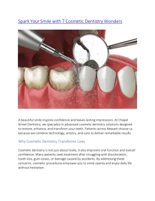 Spark Your Smile with 7 Cosmetic Dentistry Wonders
