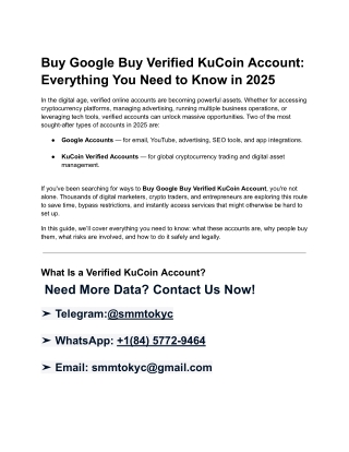 Buy Google Buy Verified KuCoin Account_ Everything You Need to Know in 2025