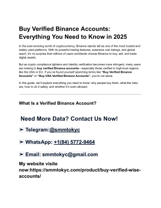 Buy Verified Binance Accounts_ Everything You Need to Know in 2025