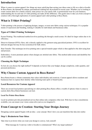 From Concept to Creation: The Ultimate Guide to Custom Apparel and T-Shirt Print