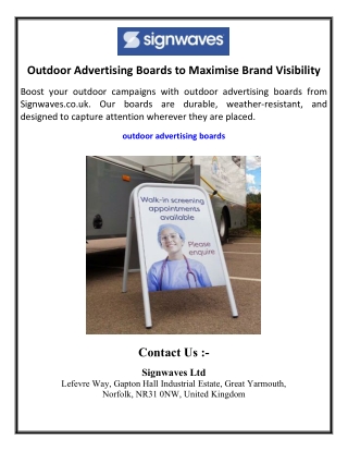 Outdoor Advertising Boards to Maximise Brand Visibility