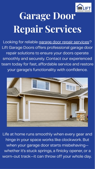 Lift Garage Doors  Expert Garage Door Repair Services for Smooth & Secure Operation