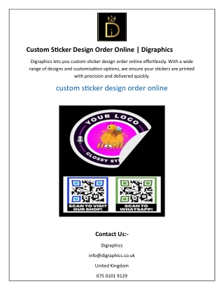 Custom Sticker Design Order Online  Digraphics