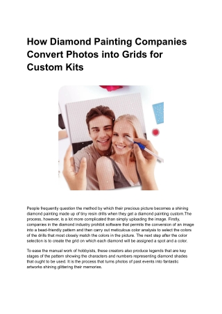 How Diamond Painting Companies Convert Photos into Grids for Custom Kits