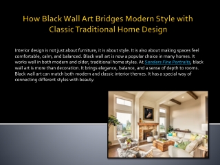How Black Wall Art Bridges Modern Style with Classic Traditional Home Design