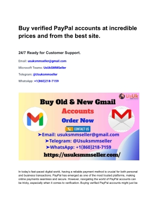 Buying verified PayPal accounts at incredible prices and from the best site.