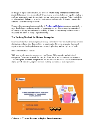 Product and Solutions for Enterprise