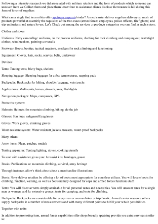 Ready, Set, Equip: Inside Military Supply Stores