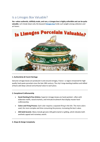 Is a Limoges Box Valuable