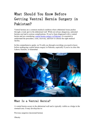 What Should You Know Before Getting Ventral Hernia