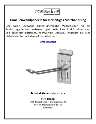 Lamellenwandpaneele für vielseitiges Merchandising