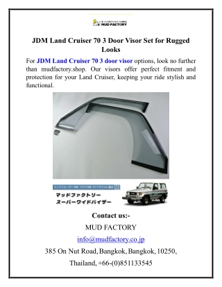 JDM Land Cruiser 70 3 Door Visor Set for Rugged Looks