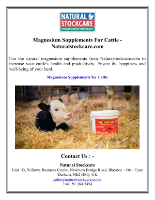 Magnesium Supplements For Cattle - Naturalstockcare.com