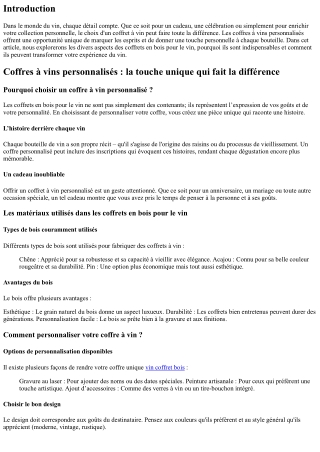 Coffres à vins personnalisés : la touche unique qui fait la différence