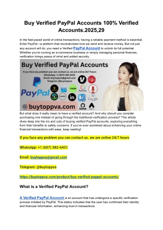 Buy Verified PayPal Accounts 100% Verified Accounts..2025