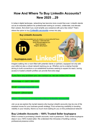 How And Where To Buy LinkedIn Accounts_ New 2025 ...29