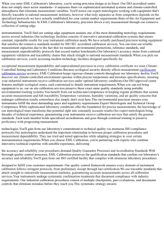 Inside EML Calibration's Laboratory: What Sets Our Accuracy and Dependability Ap