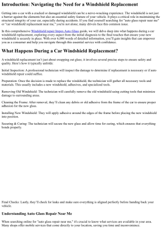 What Happens During a Car Windshield Replacement?