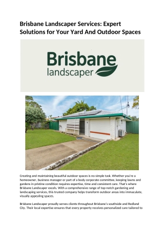 Brisbane Landscaper