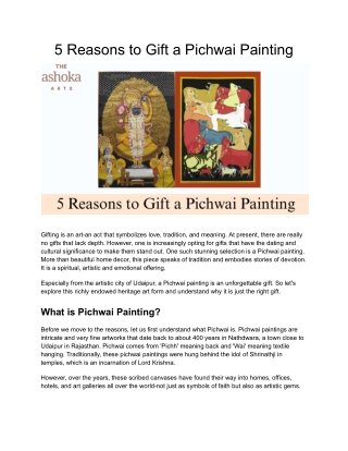 5 Reasons to Gift a Pichwai Painting