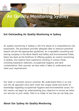 Air Quality Monitoring Sydney PDF