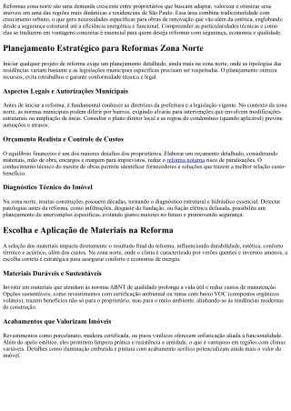 Reformas zona norte: transforme seu lar com economia e rapidez