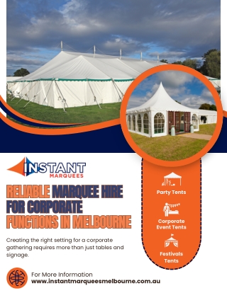 Reliable Marquee Hire for Corporate Functions in Melbourne