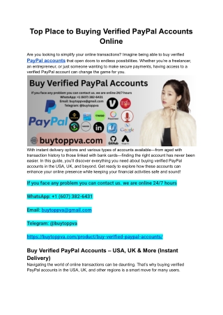 Top Place to Buying Verified PayPal Accounts Online
