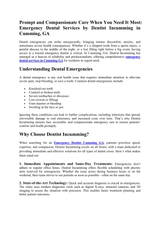 Prompt and Compassionate Care When You Need It Most: Emergency Dental Services